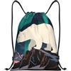 Zelinge Zaino con coulisse, sacca da palestra, Stampa Orso Polare, S (14 x | Borsa a tracolla per yoga, danza, viaggio