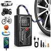 Hoofun Pompa ad aria elettrica portatile senza fili, 150 PSI, pompa | Display digitale, luci di emergenza a LED, power bank, spegnimento automatico per auto, bicicletta, moto, palla, campeggio