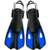 Helilyco Pinne da nuoto regolabili corte per adulti, bambini, uomini, donne, design leggero in silicone con tacco aperto, per piscina, mare, viaggi, allenamento, blu