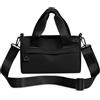 Generic Mini borsone da palestra in nylon nero 24,1 x 11,9 x 14 cm con tracolla | Borsa a mano e a tracolla, trasporto a spalla, chiusura con cerniera, da donna, piccola e leggera