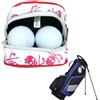 Generico Golf Ball Accessory Pouch - Skull Printed PU Storage Bag Holds 2 Balls | 3.94x2.17x2.95 Inch Size, 30g | Golf Ball Pouch Accessory Holder Tee Organizer Bag Store 2 Balls | PU Leather Skull Case With
