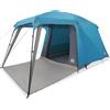 Generic Tenda da campeggio Igloo per 5 persone, impermeabile, blu, con ingresso
