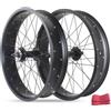 RESHINF 20/24/26'' X 4.0-4.9 Ruote Per Bici Fat Albero Solido Freni A Disco | Cerchio for bici da neve Ebike 36H anteriore 135mm posteriore 195mm for ruota libera rotativa 6/7/8/9/10s