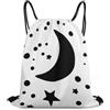 Morbuy Sacca Sportiva Zaino a Sacco (Bianco nero) | Stampa Stelle Zaino Traspirante con Coulisse Sportivo Leggero Traspirante per Palestra, Scuola, Viaggi, Uomo Donna Unisex