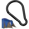 Generico Black Carabiner Clip, Aluminum Alloy Gourd, Shape Non-Locking Design | Hiking Carabiner Clip Lightweight,, Key, Rope, Water Bottle Holder Camping, Hiking, Backpacking, Outdoor