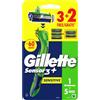 Gillette Sensor3+ Sensitive Rasoio Da Uomo Per Pelli Sensibili Con 3 Lame + Manico + 5 Lamette