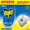 Raid Night & Day Zanzare Ricariche Senza Fragranza 3 Pezzi