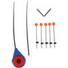 USHOBE Canna da Pesca per Ghiaccio in Acciaio Inox Blu Impugnatura EVA | Toughness, Piega e Ritorno, Resistente All'usura, Manico Antiscivolo, per Pesca Invernale Sul Ghiaccio