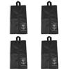 HOOTNEE 4 Pezzi Borsa per Scarpe da Viaggio Pieghevole con Zip Nera | Poliestere Semplice Unisex, Facile da Portare e Riporre, per Campeggio e Montagna