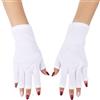 JUMPLAWN Guanti Metà Dita Protezione UV per Nail Art Outdoor | Tessuto Elastico Leggero, Taglio Corto, Uso Manicure e Attività All'aperto, Stile Bianco