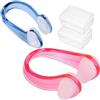 Tinkber 2 Pezzi Clip Naso Nuoto, Tappi Naso, Clip Naso Silicone, Protezioni Il Naso Nuoto, Tappo Nasale Antiscivolo, Tappi Naso Piscina Clip, per Unisex Adulti Bambini Principianti (Blu+Rosa)