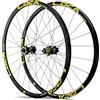 KUNYOS Ruote per Biciclette da Strada 700C con Freno a Disco, Ruota Anteriore e Posteriore con ASSE Passante 15X100mm/12X142mm, mozzi 24H per Cassetta a 8/9/10/11/12 velocità