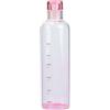 POPETPOP Bottiglia Sportiva Portatile in Vetro 500ml Rosa con Scala | Chiusura Ermetica, Resistente Agli Urti, Facile da Lavare, per Corsa e Uso Esterno