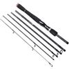 EXCEART Canna da Spinning in Carbonio a 6 Sezioni per Bass e Trota | Lunghezza 2, 1m, Azione Rapida e Potenza Ml, 7 Anelli, Finitura Nera Opaca