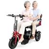 Generico Scooter Elettrico a 3 Ruote Pieghevole Compatto Ausilio Mobilità Portatile con Caricabatterie Sedile Comodo Cestino per Anziani Disabili