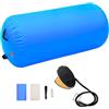 LKJVFCPW Rullo da ginnastica gonfiabile, 100 x 60 cm, rullo da yoga in PVC resistente, cilindro fitness con pompa a piede, rullo per allenamento per ginnastica, yoga e body shaping, rosa