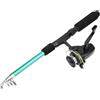 Jiawu Set Canna da Pesca e Mulinello, 1,6m Fibra di Carbonio, 5 Sezioni, | Mulinello combinato con filo e ganci, corpo in plastica, acqua di mare del lago d\'acqua dolce, attrezzatura per