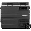 Steamy-E Dual Zone 65 Roller, Frigorifero Elettrico a Compressore con Ruote, 12/24V DC e 100-240V AC, per Congelare e Raffreddare da -20℃ a +20℃, Ideale per il Campeggio, 57 Litri, Nero