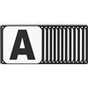KGTKGTYER Lettere quadrate da dressage in acciaio, set da 12 pezzi, nero e | Metallo robusto, resistente alle intemperie, per equitazione, facile da trasportare