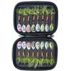 Generic Set di esche rotanti in rame da 16 pezzi con esca scintillante e custodia in EVA per pesca d'acqua dolce e salata