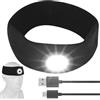 Leikurvo Fascia per la Fronte con Luce a LED: Ricaricabile Tramite USB Torcia Led Frontale, 3 Modalità di Luce, Cappello da Corsa Elasticità per Corsa, Jogging, Campeggio, Escursionismo