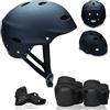 WeLLIFE Casco Regolabile per Bambino e Ragazzo Compreso Set Protezione, Casco e Kit di Protezioni Completo di Ginocchiere Gomitiere Parapolsi per Skateboard, Pattini in Linea, Bici, Monopattino