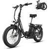 WILDEWAYEBIKE Bicicletta elettrica pieghevole per adulti, FW11 Pro, motore da 250 W, batteria da 35 Ah, autonomia di 100-160 km, pneumatico grasso da 20 x 3,0, freni a disco idraulici, bicicletta