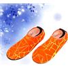 DEEPCRAFF Calze da Immersione Antiscivolo in Neoprene Arancione S34-35 | Suola Spessa e Flessibile, Facili da Indossare, per Immersione e Spiaggia, Taglia S 34-35