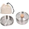 Purokise Kit da Campeggio, Pentolino e Padella in Acciaio Inox 304 con Borsa per | Acciaio Inox 304 Manico Pieghevole Pentola 1,4L Padella Inclusa Borsa Escursionismo Picnic