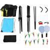 Naroote Rete Allenamento Portatile con LED per Sport Notturni | Rete Nylon Rinforzata, Illuminazione LED per Notte, Montaggio Facile 5 Min, Borsa da Trasporto Inclusa, per Spiaggia, Parco