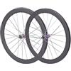 KUNYOS Set di Ruote in Fibra di Carbonio per Bici da Strada, Misura 700C, Altezza 50 Mm, Perno Passante, Freno A Disco Centrale 24 Fori, Mozzo Compatibile con Cassette A 8/9/10/11/12 velocità