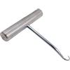OKUMEYR Strumento per Incordare Racchette da Tennis e Badminton, Acciaio | Impugnatura Ergonomica Comoda, Punta Piegata a T, per Riparare e Raddrizzare le Corde, Argento