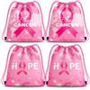 JOVYTH 4 Sacca Zaino in Cotone Rosa, Borsa con Cordino Nastro Rosa, Cancro al Seno Consapevolezza, Accessorio Mare, Palestra, Viaggio, Regalo Bambina