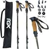 WeLLIFE Bastoncini da Trekking RGX - Bastoni da Trekking Ultraleggeri in Alluminio, Impugnatura in Sughero, Asta telescopica a Tre Sezioni - Set Completo con Accessori per Trekking