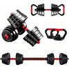 TIANJZSUN Manubri regolabili, set di pesi con connettore, set di manubri 4 in 1 utilizzati come bilanciere, kettlebell, supporto push-up, esercizi di fitness per palestra a casa