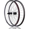 KUNYOS Set Di Ruote Per Bici Da Strada 700C in Lega Di Alluminio Con Cerchio A Doppio Strato Freno A Disco 100MM/142MM Per Assi Passanti Ruote Anteriori E Posteriori 32H Cassette A 8/9/10/11/12 Velocità