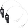 PLIGREAT Clip di rilascio linea Stacker 2 pezzi per pesca a traina in acque | Clip di rilascio per downrigger da pesca offshore per pesca in barca in acqua salata, clip nere in filo metallico