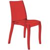 Grandsoleil Upon Cristal Light - Sedia impilabile in policarbonato, 54 x 50 x 84 cm, colore: Rosso rubino