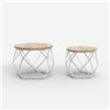 Produce Shop Set 2 tavolini da Salotto Design Moderno con Base in Metallo Aragonite - Bianco