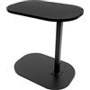 CHERIPOLI 45 - 80 cm altezza regolabile C scrivania mobile tavolini in legno con ruote, tavolino da caffè a forma di C, tavolino piccolo per soggiorno, divano (nero)