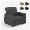 Produce Shop Poltrona Letto Singolo con braccioli Design Moderno salvaspazio Brooke - Grigio