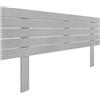 DHOME Testiera in Legno Riciclato DM con Gambe Stile Pallet Orizzontale Letto Pallet Supporti inclusi (160cm, Spighe Grigie)