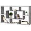 [en.casa] Mensola da Parete a 8 Ripiani Scaffale Rettangolare da Muro con 8 Scomparti Aperti Vani Porta Oggetti Libreria Sospesa 85 x 16 x 48 cm - Effetto Cemento