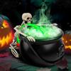 SGZIOO Calderone Halloween, Calderone Strega Grande con Fumo e Luce, Scheletro, Pentolone Strega Halloween per Strega Halloween Decorazione Casa Portico Giardino Cortile