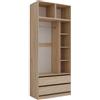 Vicco Armadio multifunzione multifunzione Elmo, Sonoma, 50 x 40 cm | Set di 3per riporre in modo flessibile diversi capi di abbigliamento