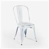 Produce Shop sedie Design Industriale Metallo Vintage Shabby Chic Stile Steel Old - Bianco Shabby