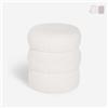 Produce Shop Pouf poggiapiedi in Teddy Bouclé Design Moderno a Cilindro Okami - Bianco