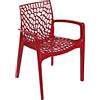 GRANDSOLEIL GRAND SOLEIL Grandsoleil Upon Gruvyer Poltrona impilabile, in Polipropilene, Rosso, 53 x 58 x 81 cm