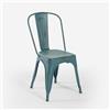 Produce Shop sedie Design Industriale Metallo Vintage Shabby Chic Stile Steel Old - Blu