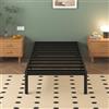 Lutown-Teen Struttura Letto in Metallo 90 x 200 cm, Con Gambe Rotonde- Altezza 36 cm, Letto Singolo Con Rete a Doghe in Metallo, Nero
